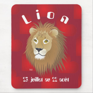 Lion 23 juillet au 22 août Tapi de souri Mousepad