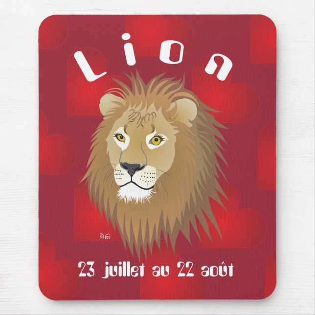 Lion 23 juillet au 22 août Tapi de souri Mousepad (Vorne)
