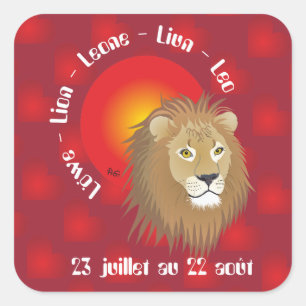 Lion 23 juillet au 22 Autocollants Quadratischer Aufkleber