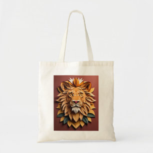 Lion 3D Paper Art Design T - Shirt Tragetasche
