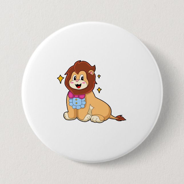 Lion als Gentleman mit Krawatte.PNG Button (Vorderseite)