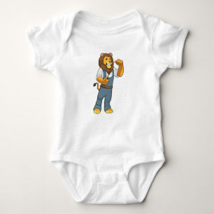 Lion als Handyman Schraubenzieher Baby Strampler