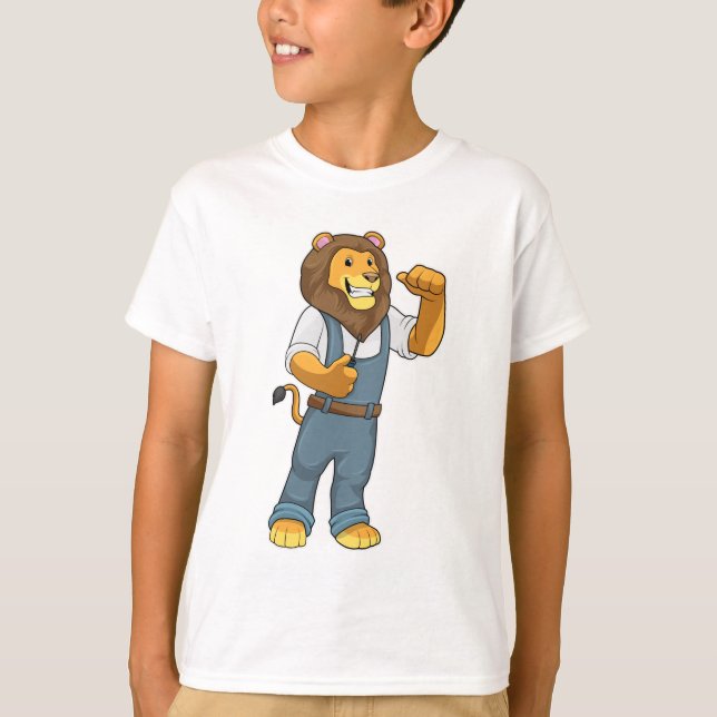 Lion als Handyman Schraubenzieher T-Shirt (Vorderseite)