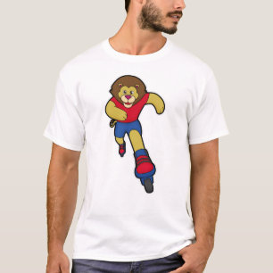 Lion als Skater mit Inline-Skaten T-Shirt