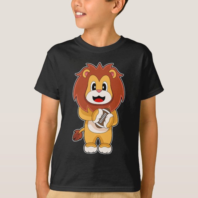 Lion American Football Sports T-Shirt (Vorderseite)