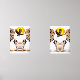 lion and dog bilderwand sets
