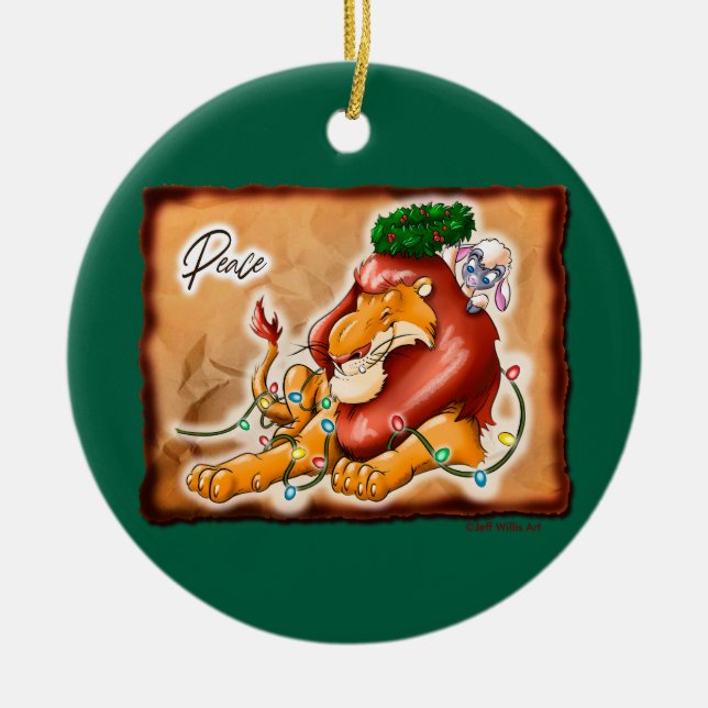 LION AND LAMB PEACE by Jeff Willis Art Keramik Ornament (Vorne)