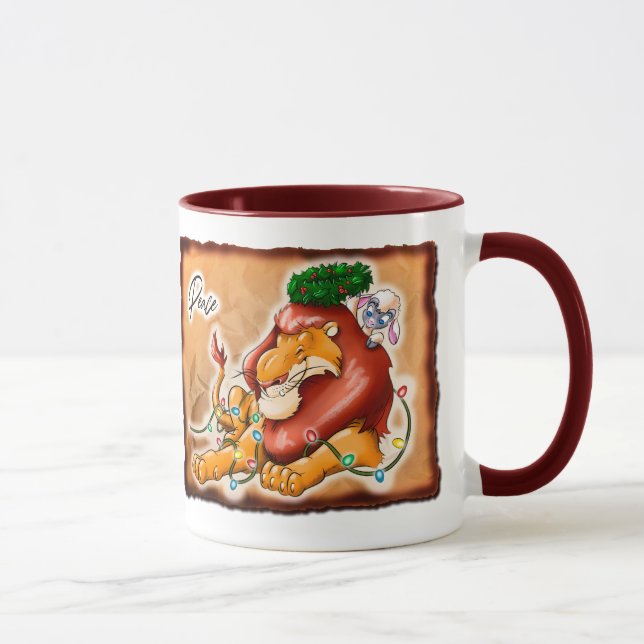 LION AND LAMB PEACE von Jeff Willis Art Tasse (Rechts)