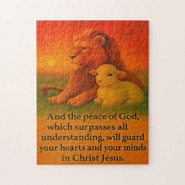 Lion and Lamb Serenity Jigsaw Puzzle (Vertikal)