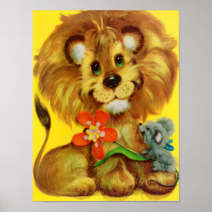 Lion and Mouse Poster