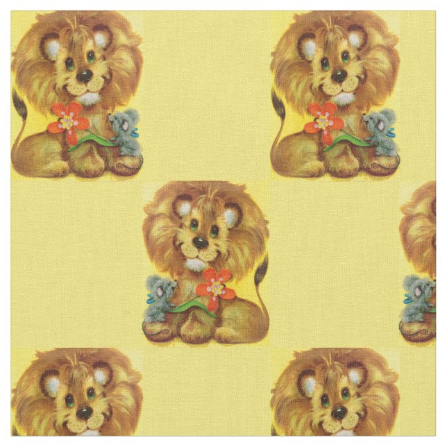 Lion and Mouse Stoff (Nahaufnahme)
