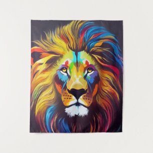 Lion Animal Discovery Adventure Nature Planet Wandteppich
