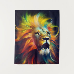 Lion Animal Discovery Adventure Nature Planet Wandteppich