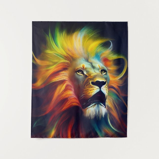 Lion Animal Discovery Adventure Nature Planet Wandteppich (Vorderseite)