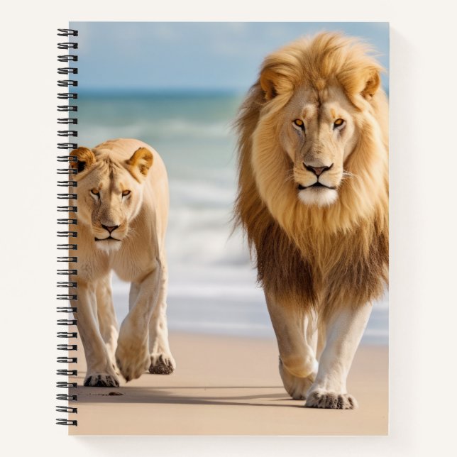 Lion Animal Family Wandering Natout Notizbuch (Vorderseite)
