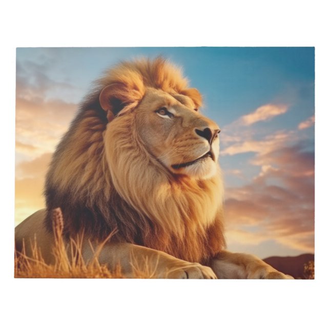 Lion Animal Nature Majestic Wilderness Notizblock (Vorderseite)
