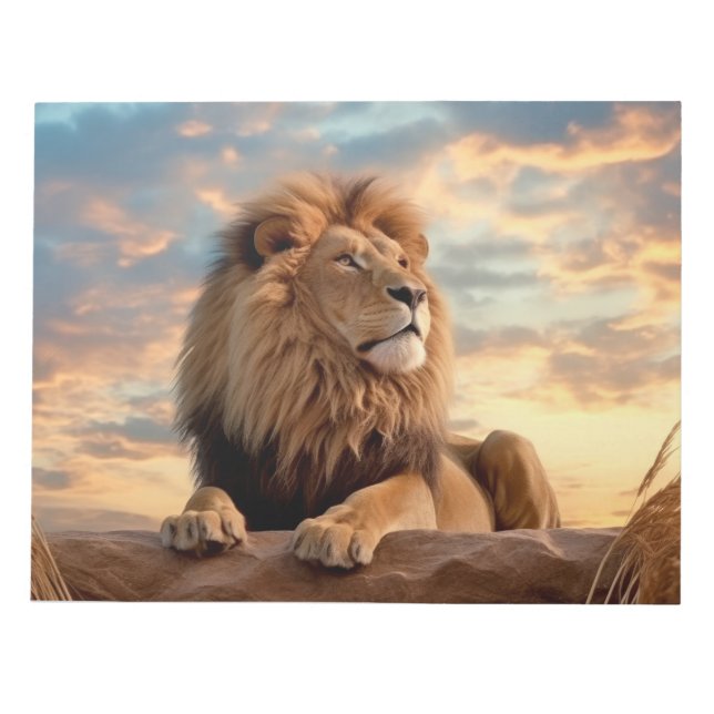 Lion Animal Nature Majestic Wilderness Notizblock (Vorderseite)