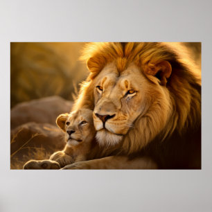 Lion Animal Wild Beauty Freedom Wilderness Print Poster