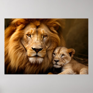 Lion Animal Wild Beauty Freedom Wilderness Print Poster