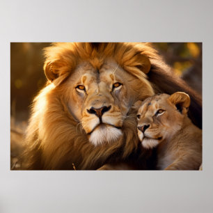 Lion Animal Wild Beauty Freedom Wilderness Print Poster