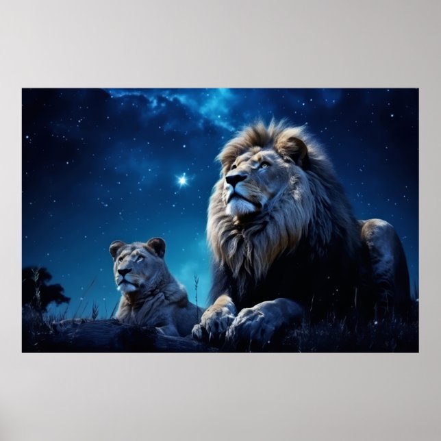 Lion Animal Wildlife Wilder Wilder Wilde Poster (Vorne)