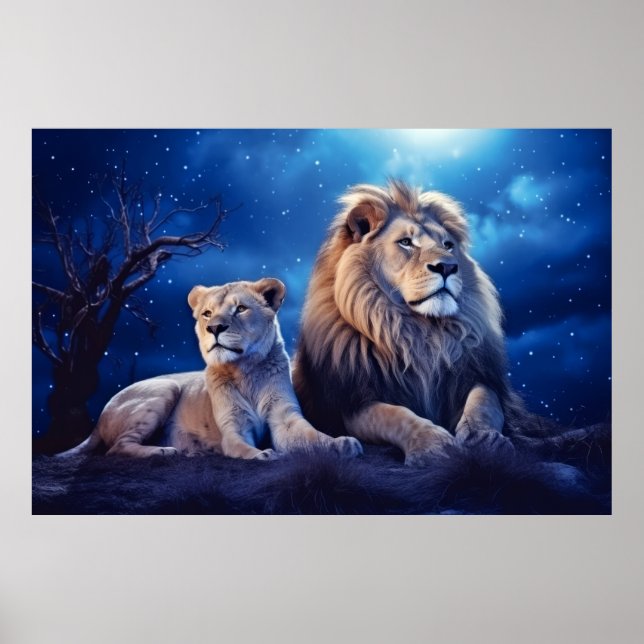 Lion Animal Wildlife Wilder Wilder Wilde Poster (Vorne)