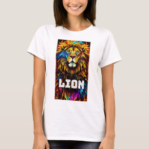 Lion Art Colour Splash, Sommergeschenk für Frauen T-Shirt
