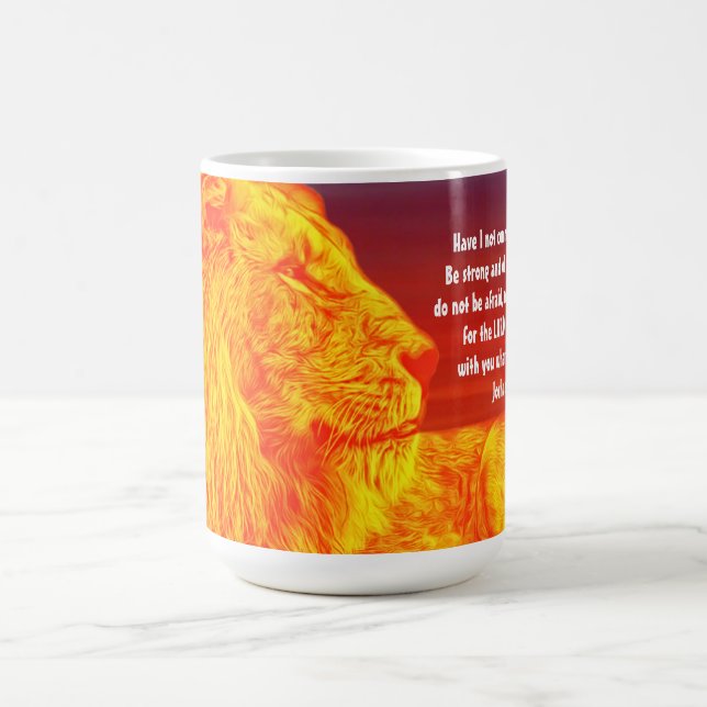 Lion Art Faith Courage Scripture Tasse Cup (Mittel)