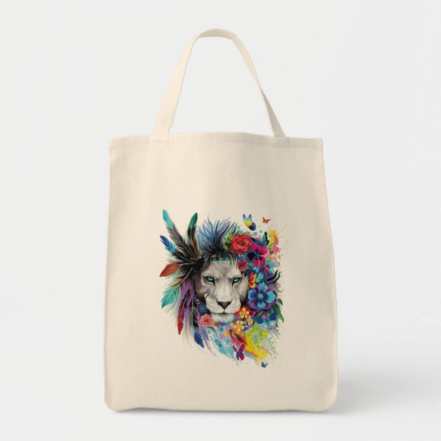 Lion Art Zeichne Tote Bag Tragetasche (Vorne)