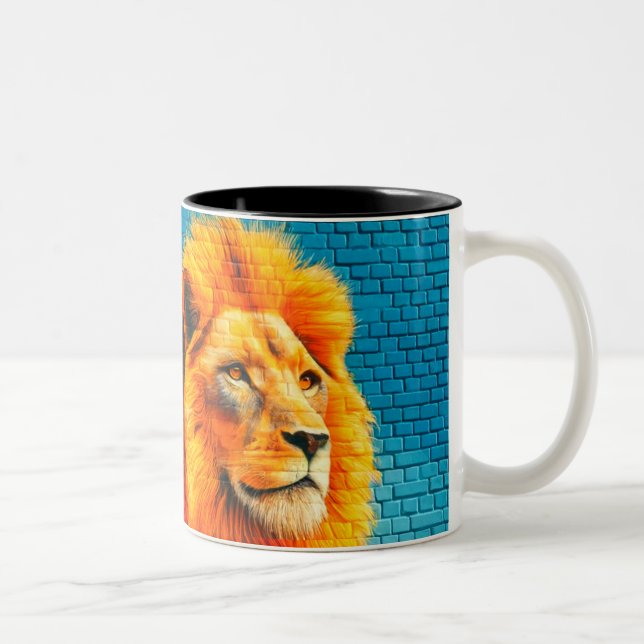 Lion Art Zweifarbige Tasse (Rechts)