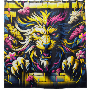 Lion Artwork Duschvorhang