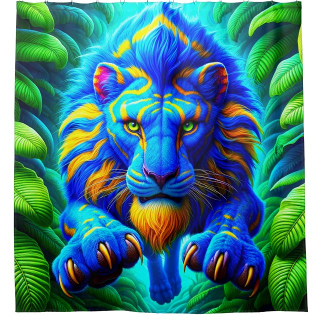 Lion Artwork Duschvorhang (Vorderseite)