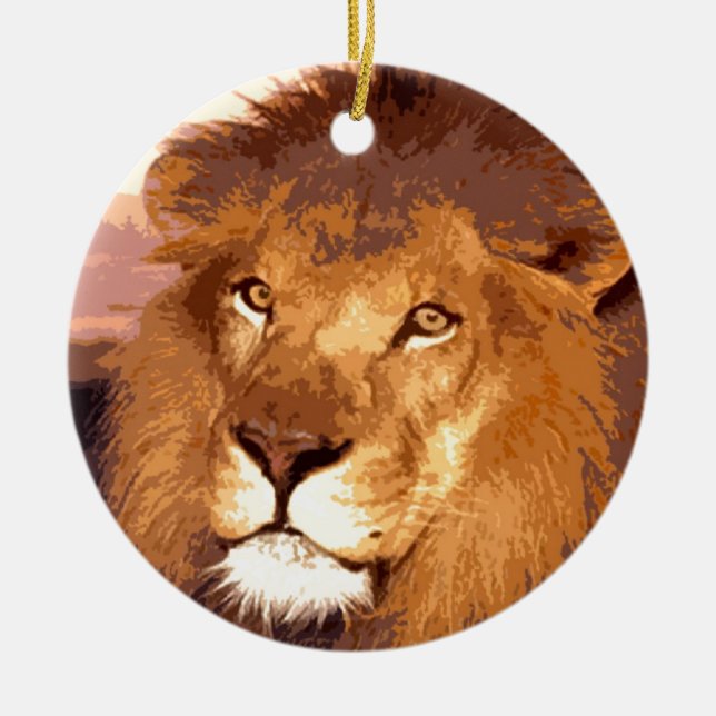 Lion Artwork Keramik Ornament (Vorne)