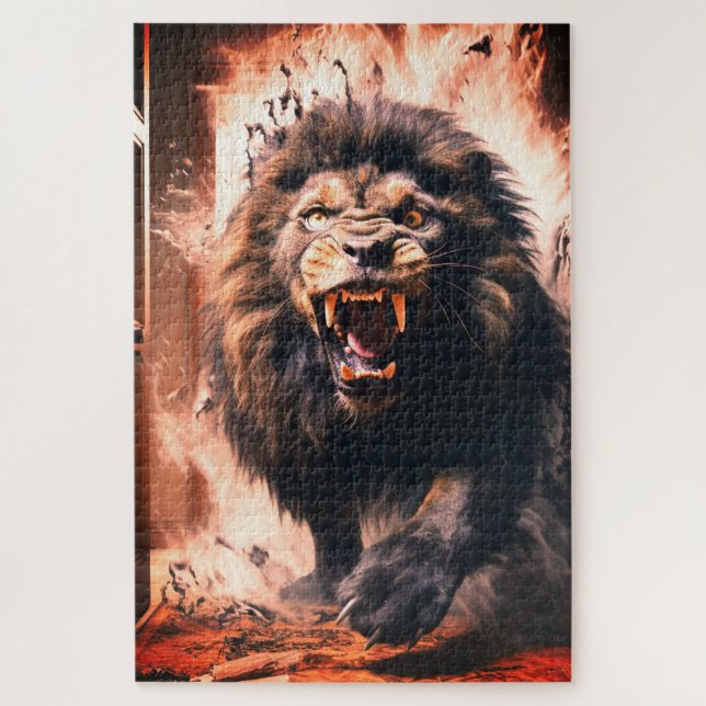 Lion Artwork Puzzle (Vertikal)