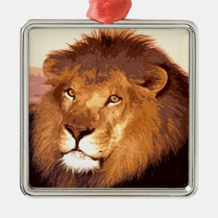 Lion Artwork Silbernes Ornament