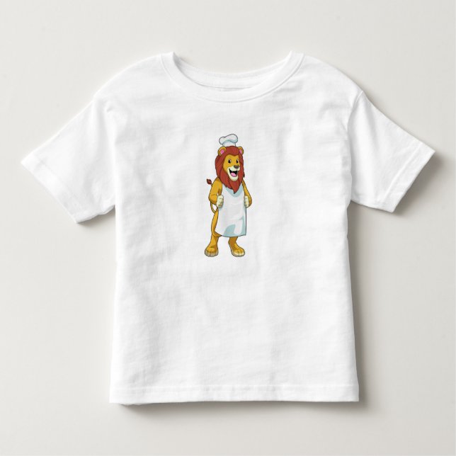 Lion as Cook mit Koch Hut & Kochen Schürze Kleinkind T-shirt (Vorderseite)