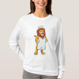 Lion as Cook mit Koch Hut & Kochen Schürze T-Shirt
