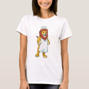 Lion as Cook mit Koch Hut & Kochen Schürze T-Shirt