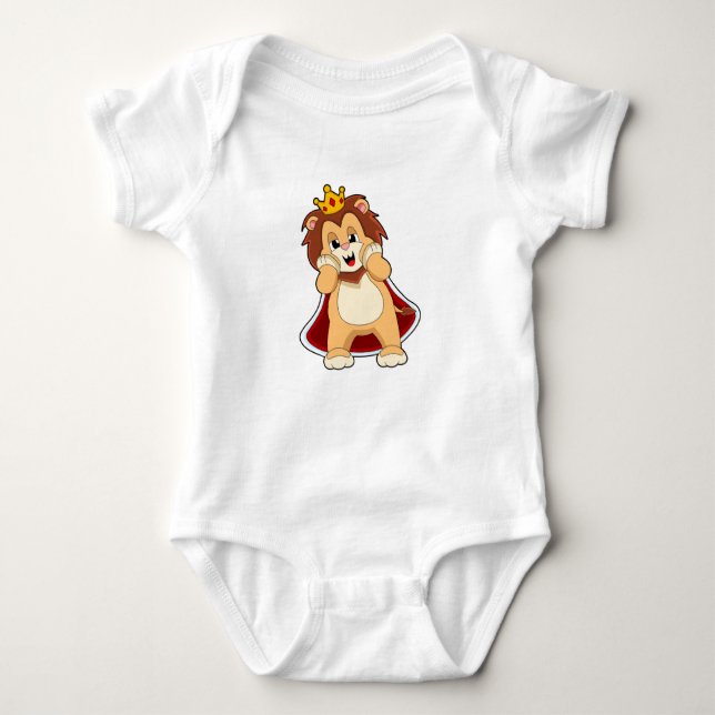 Lion as King mit Crown.PNG Baby Strampler (Vorderseite)