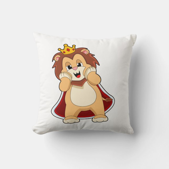 Lion as King mit Crown.PNG Kissen (Vorderseite)