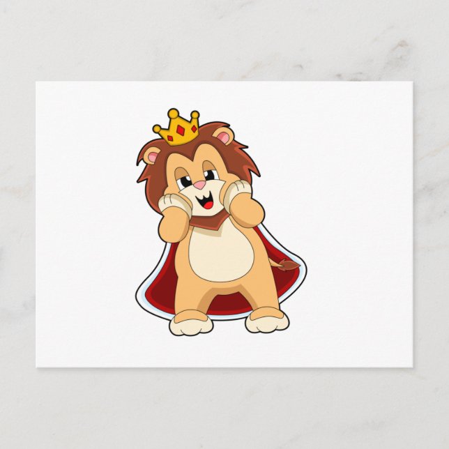 Lion as King mit Crown.PNG Postkarte (Vorderseite)