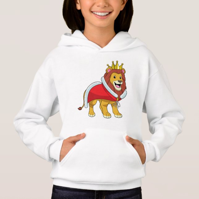Lion as King with Crown & Cape Hoodie (Vorderseite)