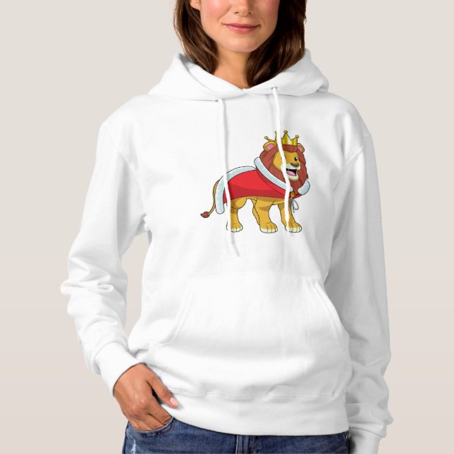 Lion as King with Crown & Cape Hoodie (Vorderseite)