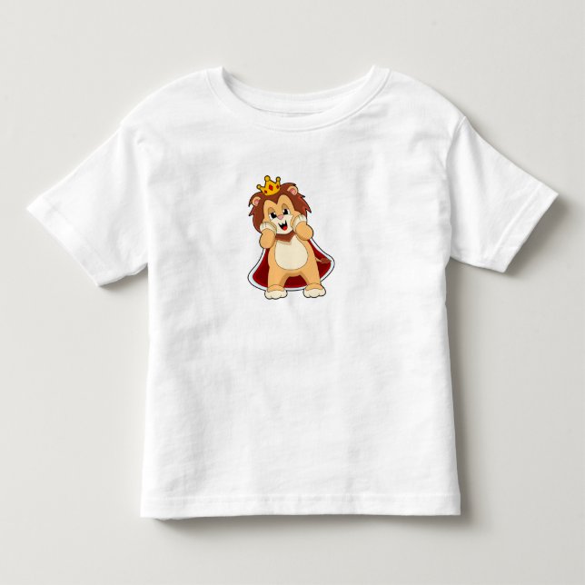 Lion as King with Crown.PNG Kleinkind T-shirt (Vorderseite)