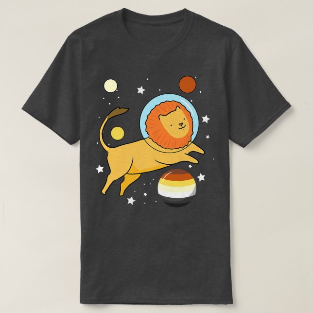 Lion Astronaut Gay Bear Pride T-Shirt (Design vorne)