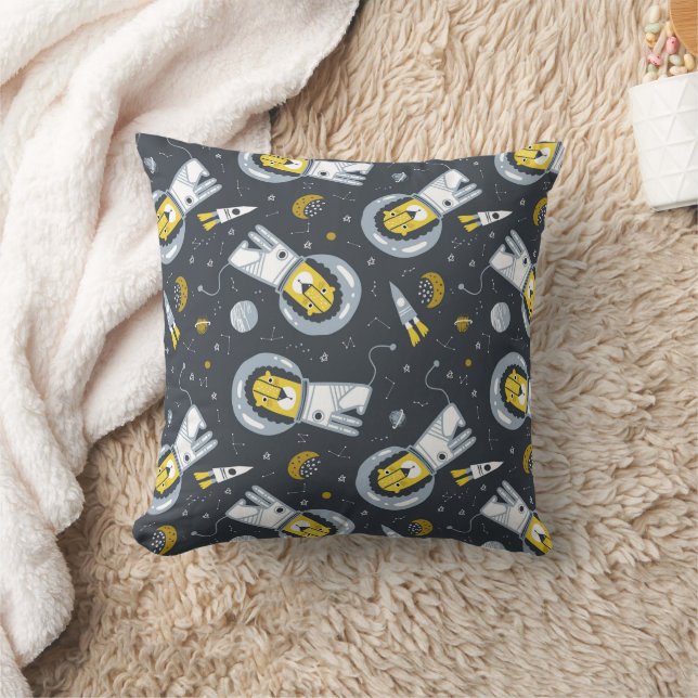 Lion Astronaut Rocket Space Throw Kissen (Decke)