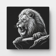 Lion auf der Cliff Tabletop-Tafel mit Easel