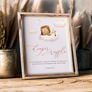 Lion Baby Cloud Balloon Windeln Raffel-Zeichen Fotodruck