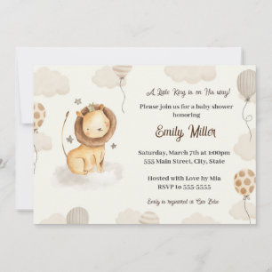 Lion Baby Dusche Einladung niedliches Aquarell