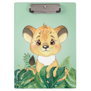 Lion Baby Lion und Leaf Klemmbrett